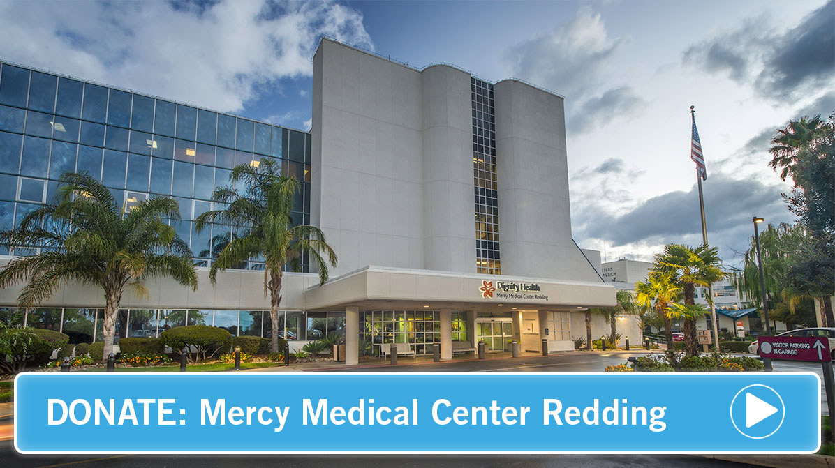 Mercy Medical Center Redding Building with button on top