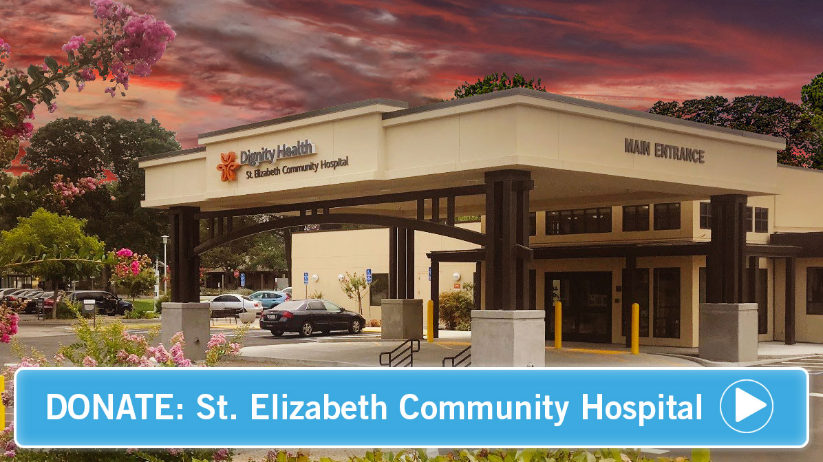 St. Elizabeth Community Hospital with button on top