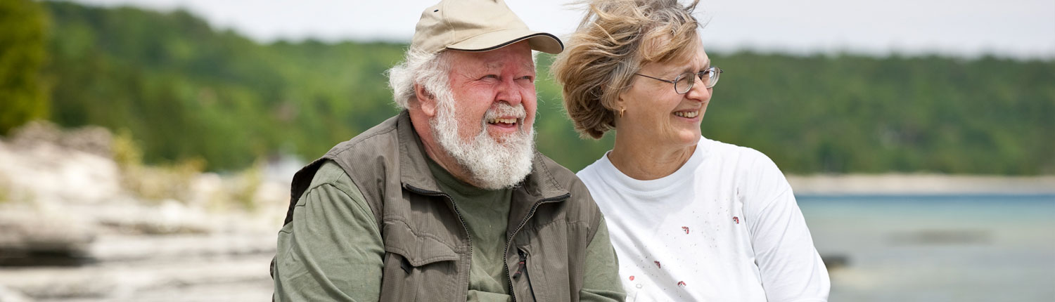 Senior Couple looking at water