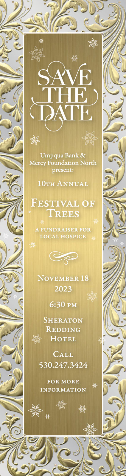 Festival of Trees Banner - with text info on event