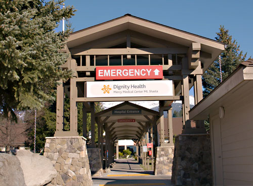 Front of Mercy Mt. Shasta Hospital